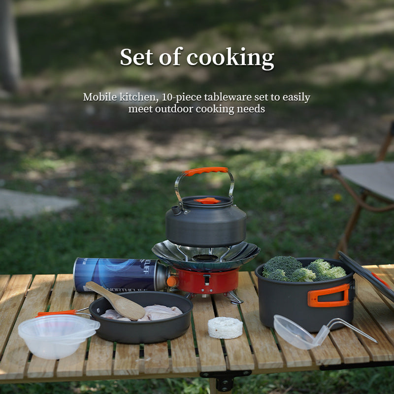 1-3 Person Camping Cookware Set: Light, Portable Pot & Pan in Carrying Bag, Ideal for Outdoor Trips - V.I.P Digital Presence