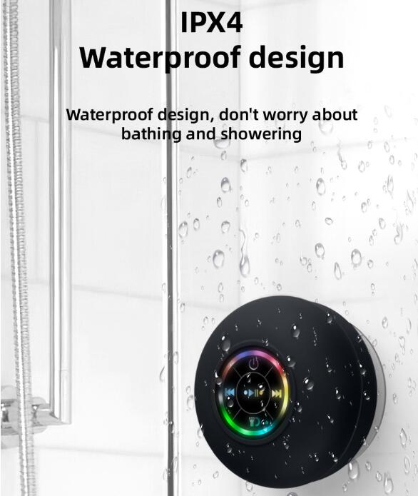 Large suction cup waterproof Bluetooth speaker LED light emitting waterproof bathroom Bluetooth speaker portable Bluetooth speaker - V.I.P Digital Presence