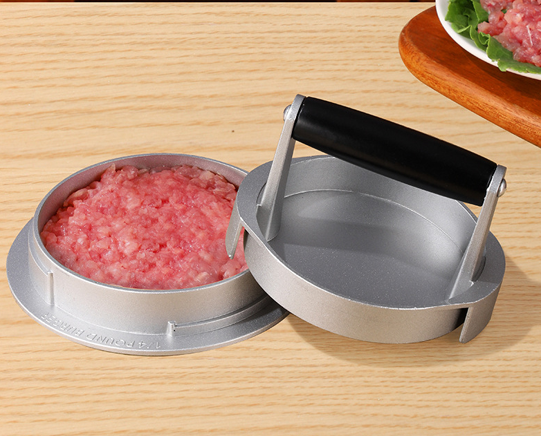 DIY rotary meat patty press three in one adjustable household aluminum alloy hamburger meat press mold manual - V.I.P Digital Presence