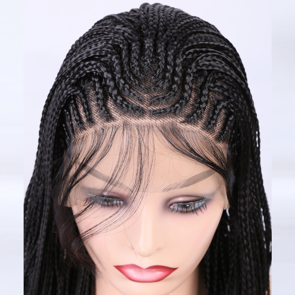 Braided Wigs Three Strand Lotus Dreadlocks Women's Chemical Fiber Front Lace Wig Headgear Lace Wigs - V.I.P Digital Presence