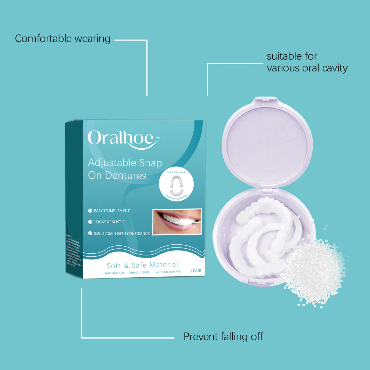 Adjustable Buckle Dentures Comfortable Natural Temporary Fillings Set For Interdental Correction - V.I.P Digital Presence