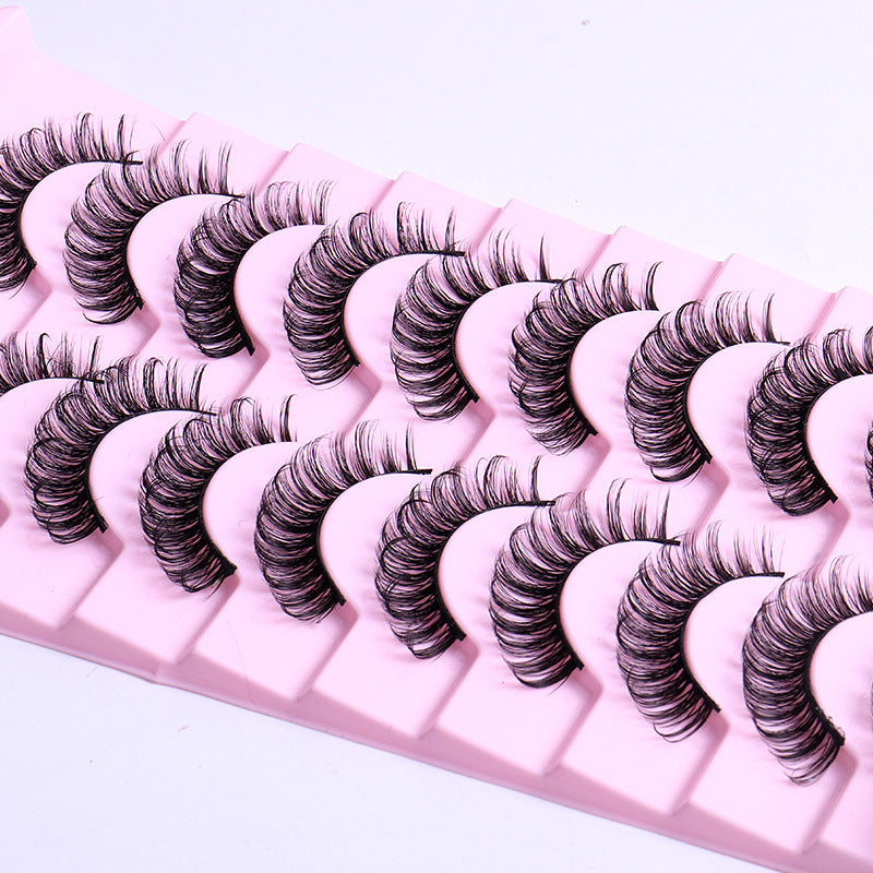 New DD Russian Large Roll Grafting Free False Eyelashes 10 Pairs Of Multi-Layer Thick Cross Mink Like Eyelashes - V.I.P Digital Presence