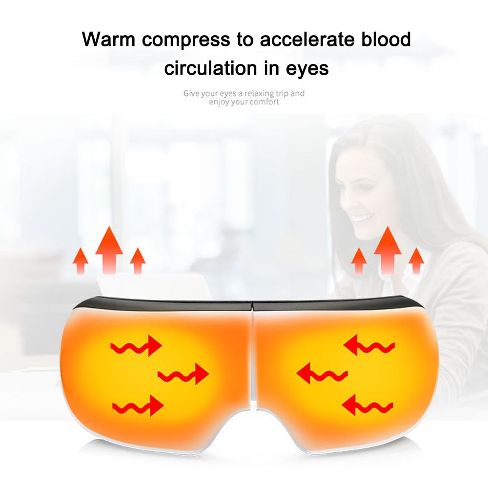 Bluetooth Smart Vibration Eye Massager Eye Care Device Hot Compress Glasses Instrument Music Foldable Eye Protection - V.I.P Digital Presence