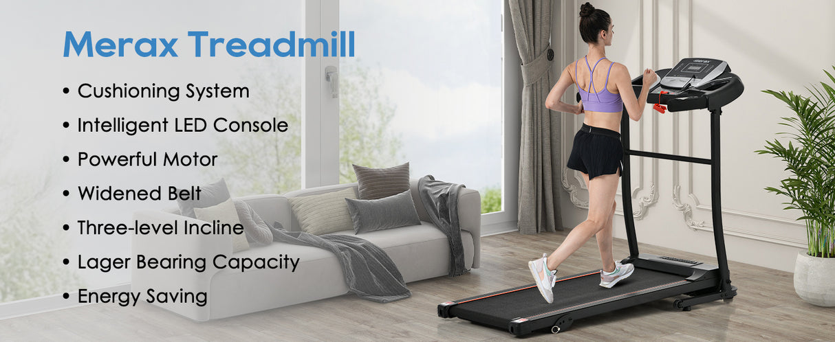 Home folding treadmill with pulse sensor, 2.5-horsepower silent brushless motor, 3-level tilt, 12 preset programs - V.I.P Digital Presence