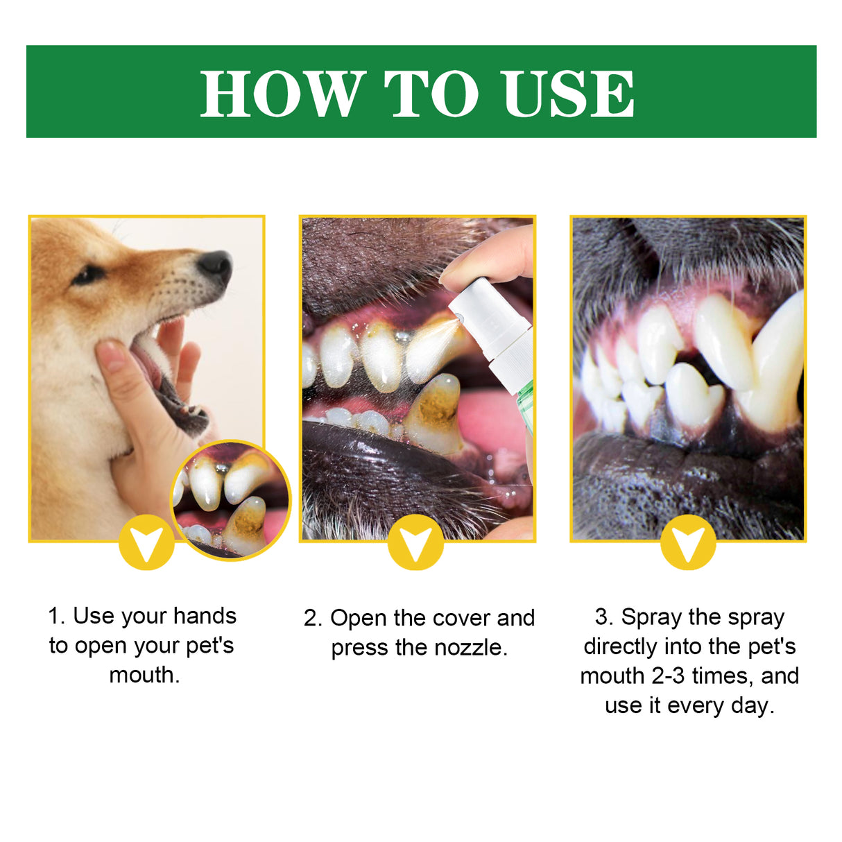 Pet Tooth Deodorizer Spray, Cats And Dogs Universal Mouth Cleaning Breath Freshening Spray - V.I.P Digital Presence