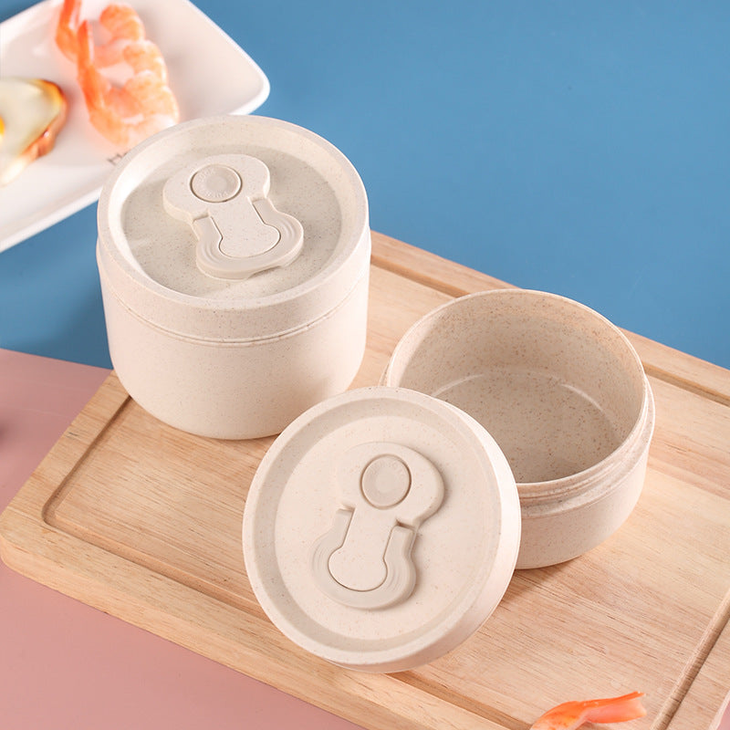 Sealed portable wheat straw insulated lunch box lunch box can be heated in microwave 650ml round lunch box - V.I.P Digital Presence