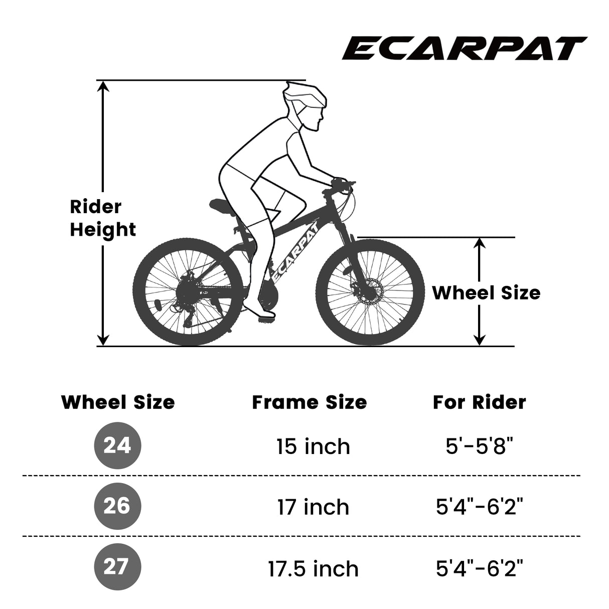 A2660 Ecarpat Mountain Bike 26 inch wheels, carbon steel frame disc brake thumb shift front fork rear shock absorber bike - V.I.P Digital Presence