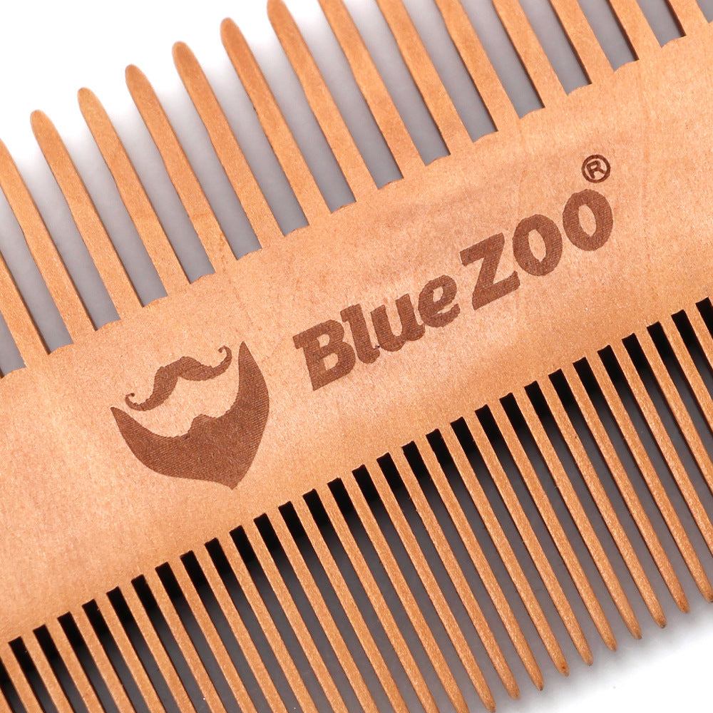 Pear Wood Double-Sided Beard Comb BlueZoo Beard Portable Comb Care And Care Antistatic - V.I.P Digital Presence