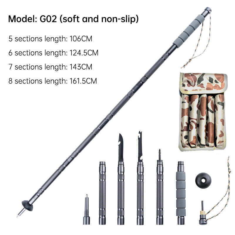 Folding telescopic outdoor hiking tactical self-defense stick Walking stick - V.I.P Digital Presence