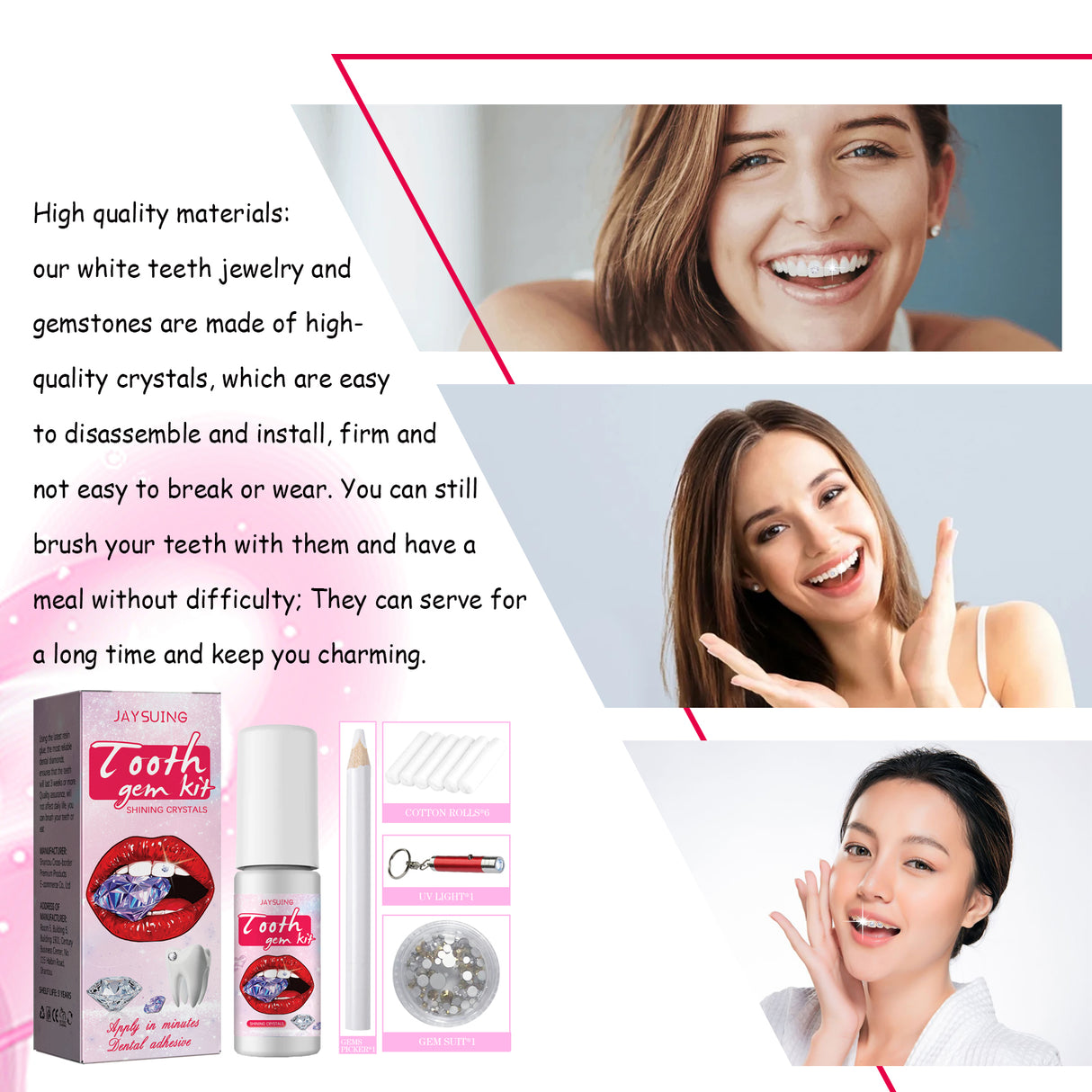 Tooth Gem Kit, Accessories Easy To Remove And Install Crystal Dental Drill Tooth Embellish Glitter Stick - V.I.P Digital Presence