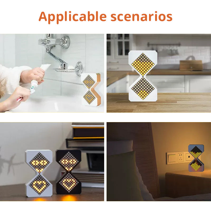 Cyber-style LED electronic sand timer: gravity-sensing, 1-30min countdown, tech decompression toy - V.I.P Digital Presence