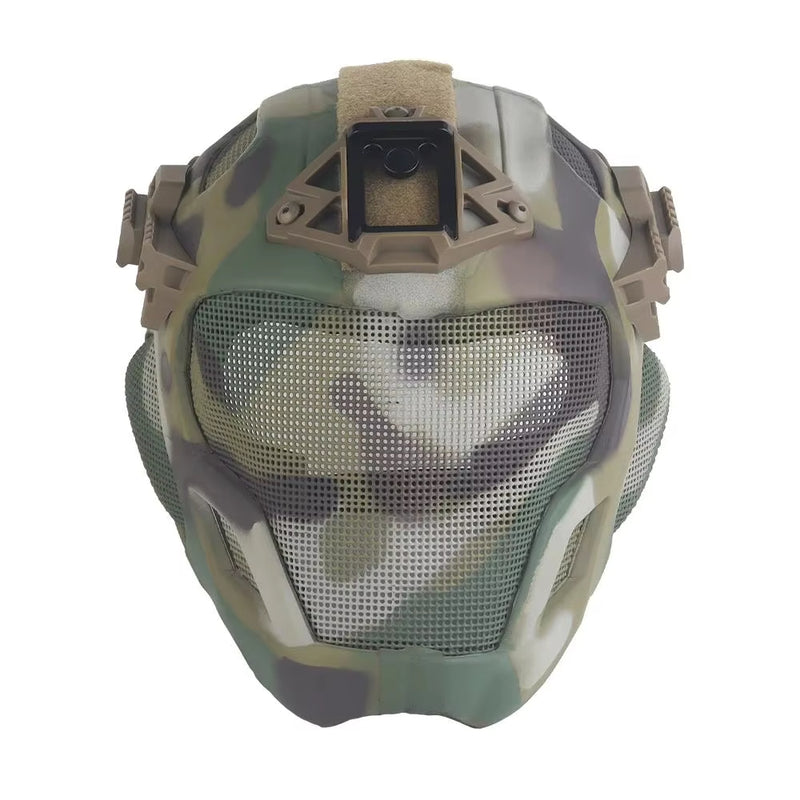 Lightweight EVA tactical helmet for hunting, airsoft, etc. Steel mesh mask included, good for cosplay. - V.I.P Digital Presence