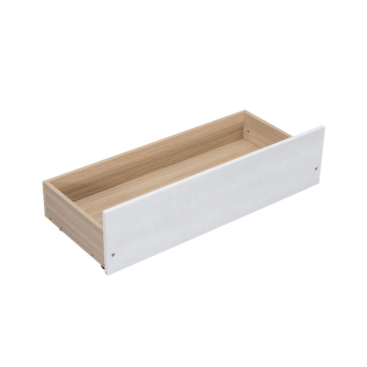 Wood Twin over Full Bunk Bed with 2 Drawers White