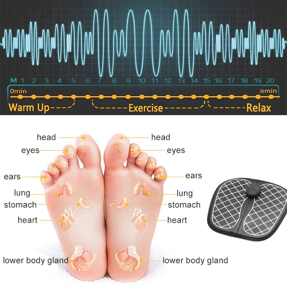 Electric EMS Foot Massager Pad Feet Muscle Stimulator Foot Massage Mat Improve Blood Circulation Relieve Ache Pain Health Care - V.I.P Digital Presence
