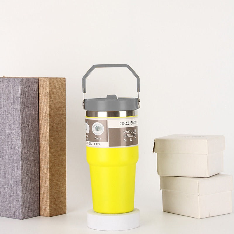 20oz30ozPortable Car Cup Stainless Steel Cup Travel Sports Water Bottle With Handle Cover Coffee Tumbler Cup - V.I.P Digital Presence