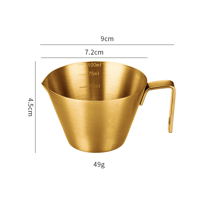 304 Stainless Steel Espresso Measuring Cup Small 100ml Espresso Shot Cup Dishwasher Safe V-Shaped Mouth - V.I.P Digital Presence