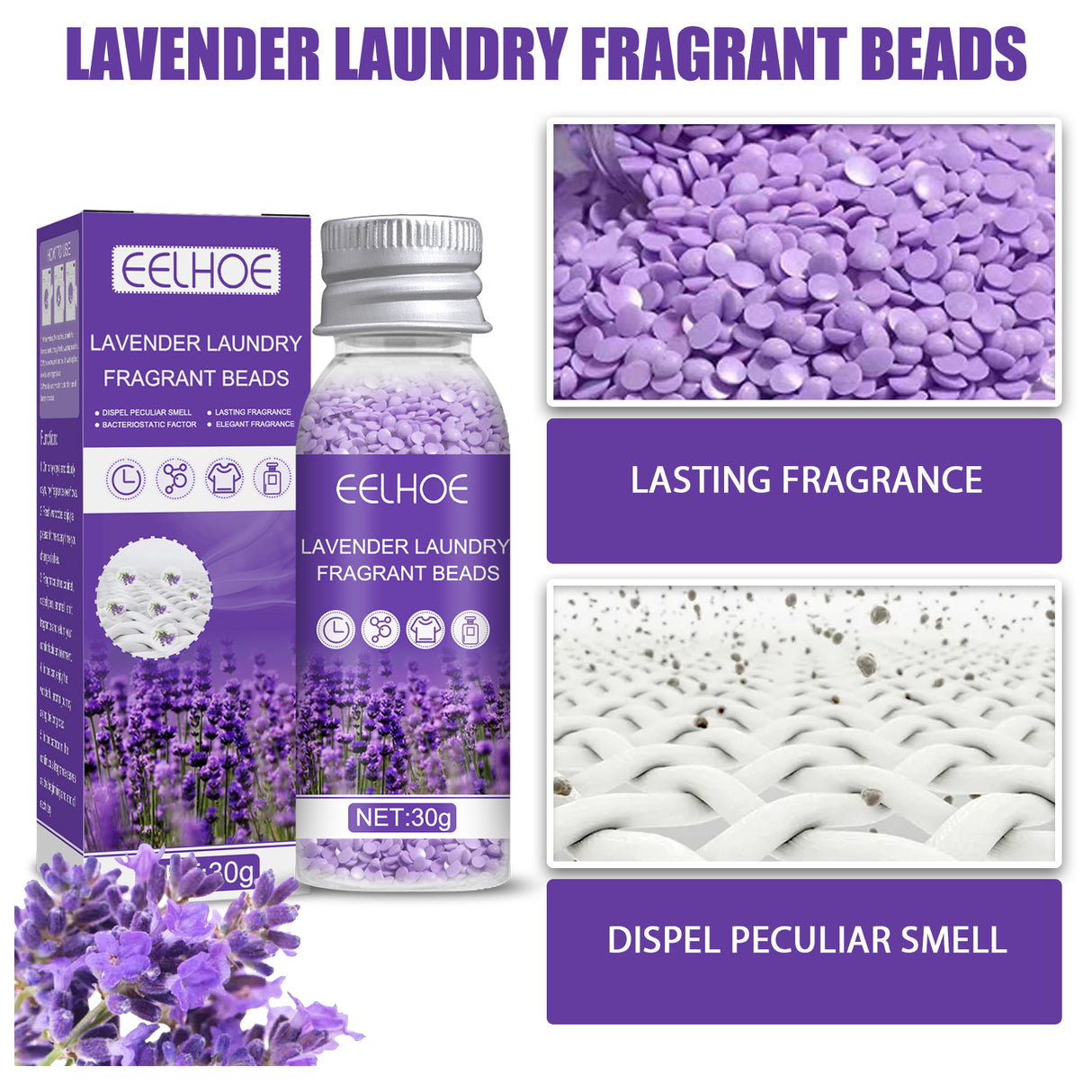 Lavender Laundry Perfume Beads, Laundry Decontamination Protective Clothing Soft Lasting Fragrance Beads - V.I.P Digital Presence