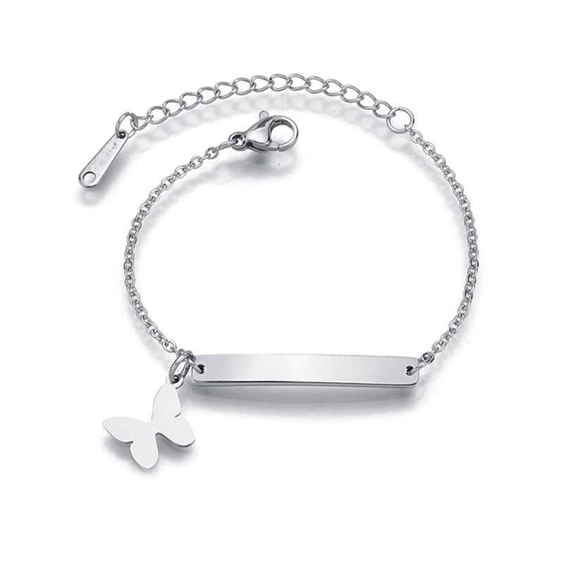 Stainless steel personalized engraved three color curved bracelet simple and personalized women's bracelet - V.I.P Digital Presence