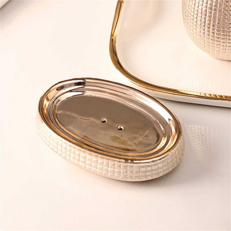 Rose Gold Ceramic Tooth Brushing And Washing Set 4 Pieces - V.I.P Digital Presence