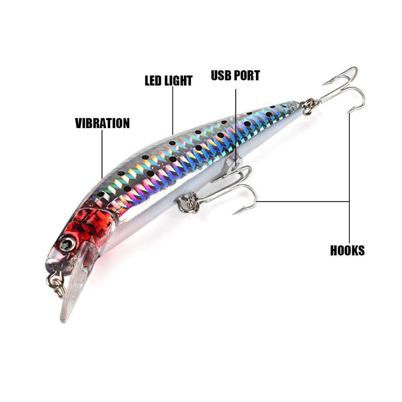 Twitching Fishing Lures Bait Electric Life-like vibrate fishing Lures USB Rechargeable Flashing LED light - V.I.P Digital Presence