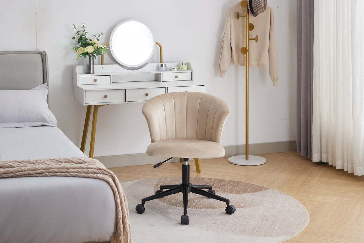 Home Office Chair, Velvet Fabric Swivel Flower Shape Computer Desk Chair for Home Office or Bedroom - V.I.P Digital Presence