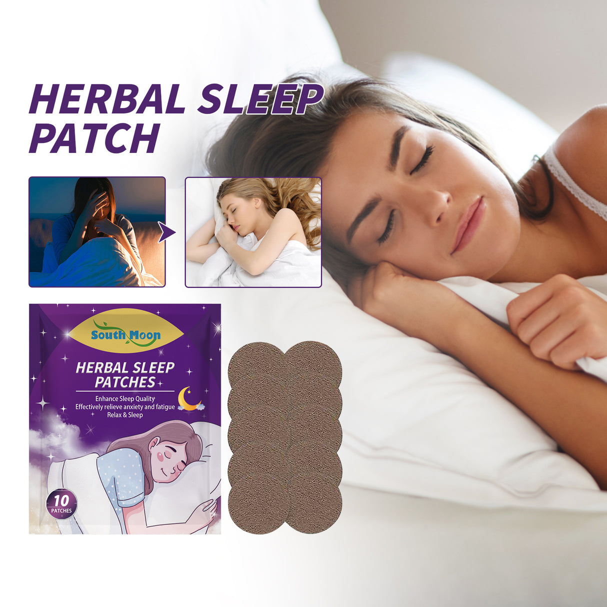 Herbal Sleep Patch, Care For Sleep, Relax And Relieve Body Pressure Body Health Care Point Patch - V.I.P Digital Presence
