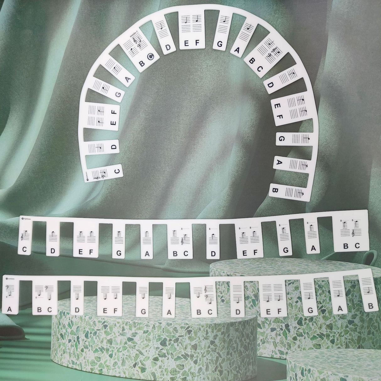 Silicone Piano Stickers 61/88 Keys Beginner Piano Staff Guide Note Stickers Musical Instrument Accessories - V.I.P Digital Presence