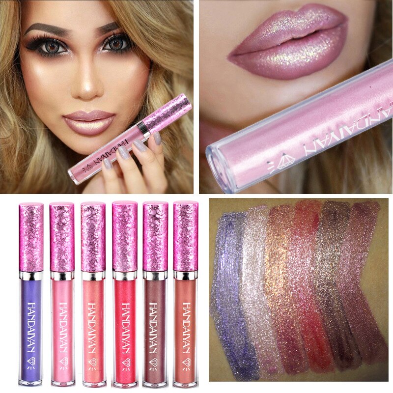 Makeup Diamond Shine Metallic Lipstick Charming Long Lasting Tattoo Liquid Glitter Powder Lipgloss Cosmetics - V.I.P Digital Presence