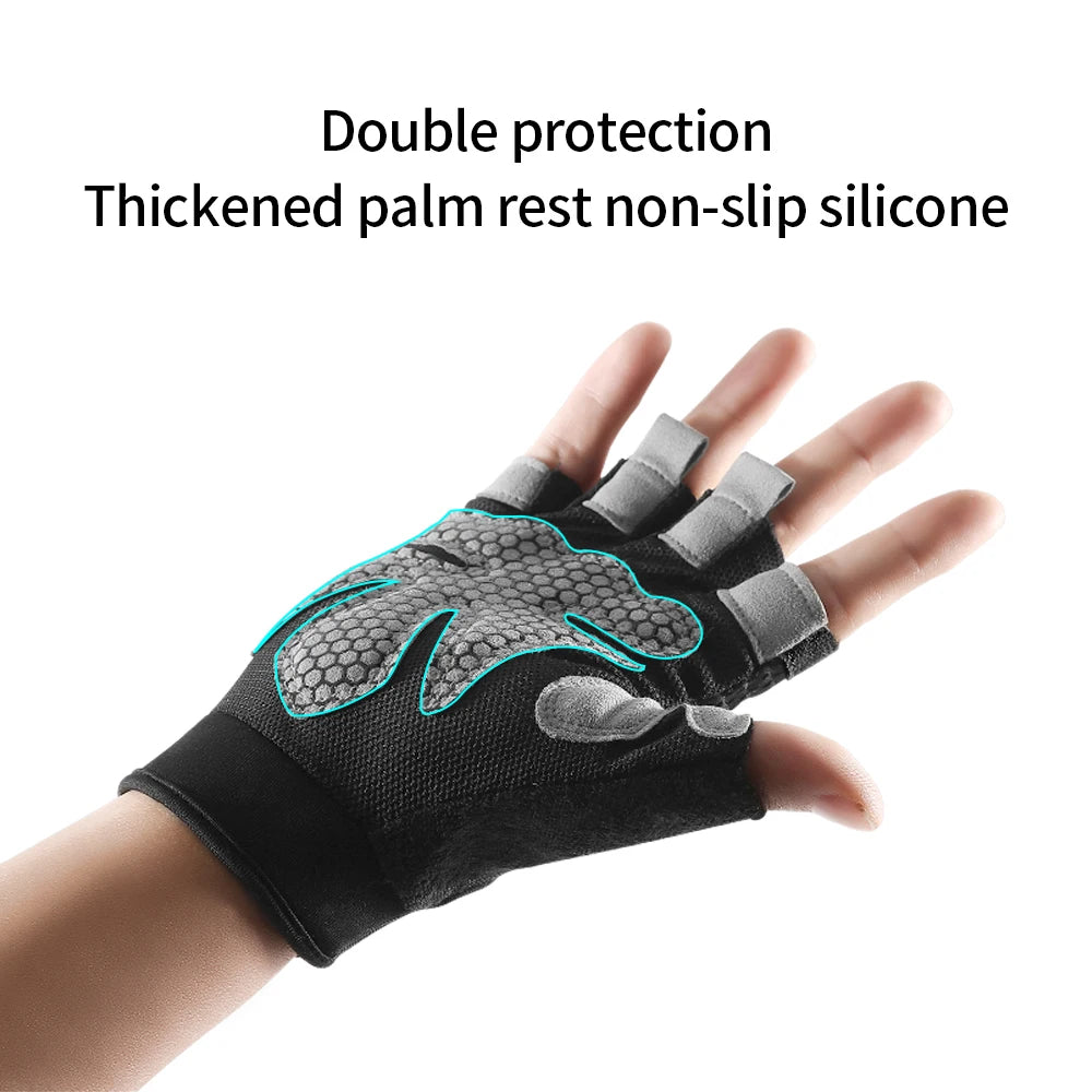Outdoor sports fitness gloves anti slip and wear-resistant silicone half finger exposed riding gloves - V.I.P Digital Presence