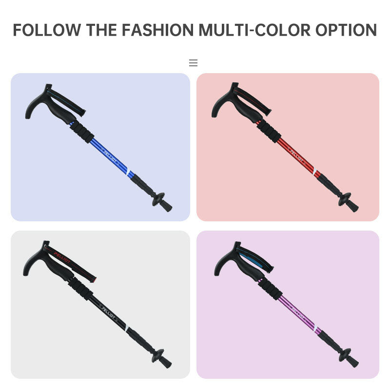 Outdoor telescopic climbing stick aluminum alloy crutches portable walking stick portable climbing equipment - V.I.P Digital Presence