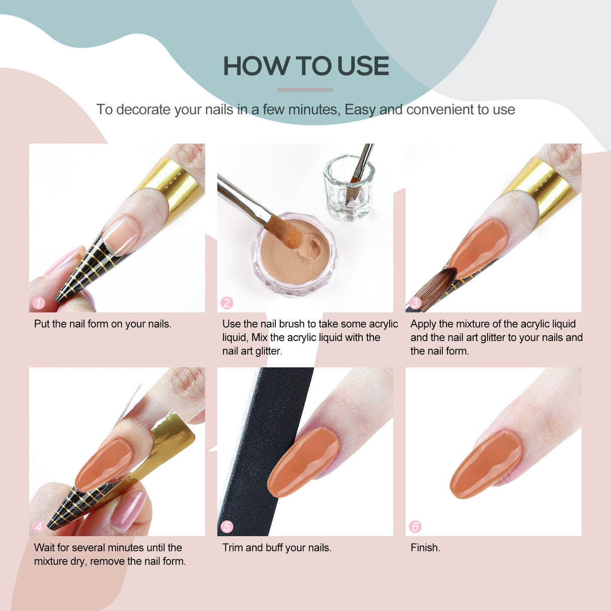 Crystal Carved Powder Extension Armor Crystal Powder Color 6pc Crystal Powder Coscelia - V.I.P Digital Presence