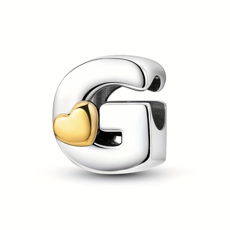 Copper Plated Silver English Letter Pendant Bead Bracelet Necklace Diy - V.I.P Digital Presence