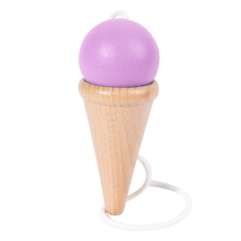 Hand eye coordination traditional toy wooden skill cup sensory integration training throwing and catching ball - V.I.P Digital Presence