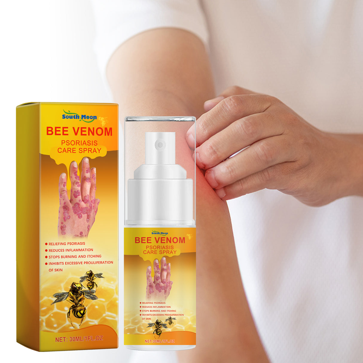 Bee Venom Psoriasis Care Spray, Soothing Skin Irritation Repair Moisturizing And Tender Skin Care Spray - V.I.P Digital Presence