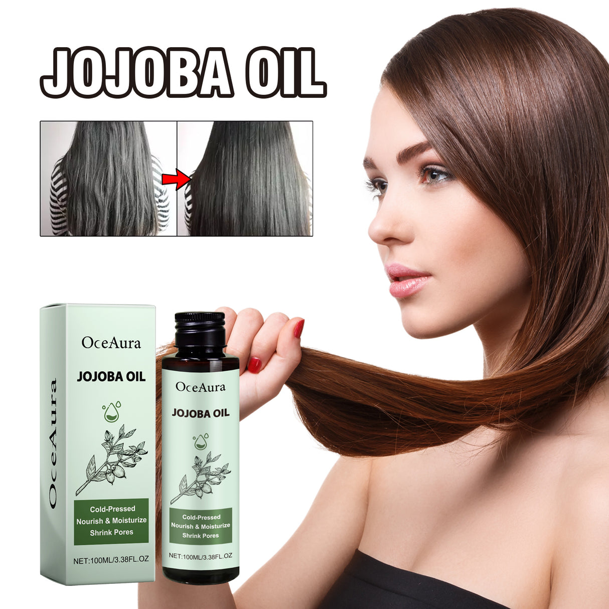 Jojoba Oil, Smoothing Frizzy Luster Strong Scalp Hair Soft Nourishing Oil - V.I.P Digital Presence