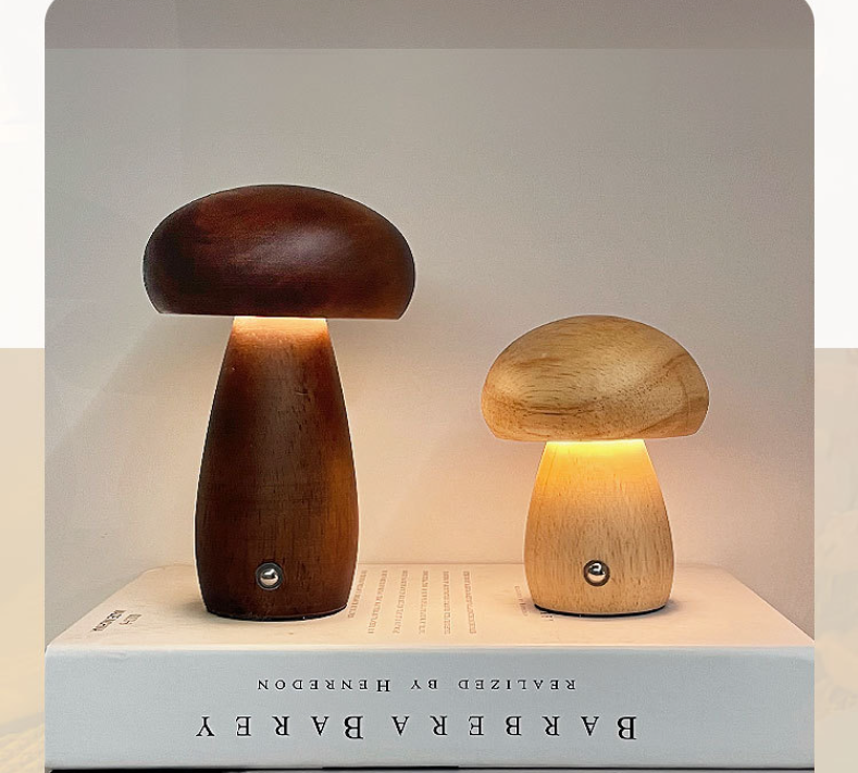 Mushroom lamp, LED charging night light, creative desk lamp, bedroom minimalist touch switch, ambient light, gift - V.I.P Digital Presence