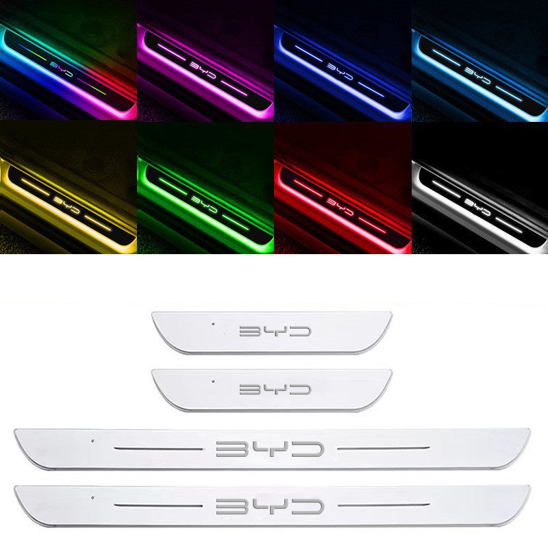 Acrylic Universal Car Led Welcome Pedal Light Led Moving Door Scuff Led Door Sill Scuff Plate car logo 4PCS Set - V.I.P Digital Presence