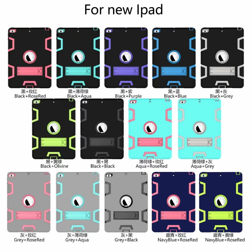 Armor Case For iPad2 iPad3 iPad4 Kids Safe Heavy Duty Silicone Hard Cover For Ipad 4 3 2 iPad 3 2 Tablet Case
