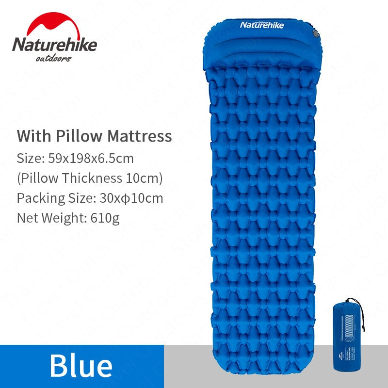 Colchoneta inflable para acampar al aire libre Naturehike, bolsa inflable, tienda de campaña, colchón para dormir, colchoneta ultraligera portátil para picnic, colchoneta para acampar y picnic