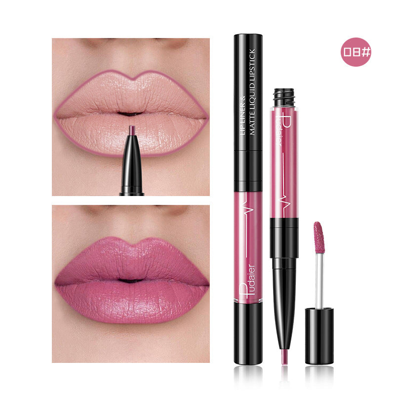 Pudaier Velvet Matte Texture Lasts Not Easy To Fade Non-Stick Cup 2-In-1 Double-End Lip Gloss - V.I.P Digital Presence