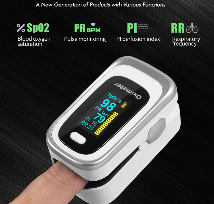 Finger pulse oximeter pulse oximeter saturation monitor respiratory rate FDA CE sleep monitor - V.I.P Digital Presence
