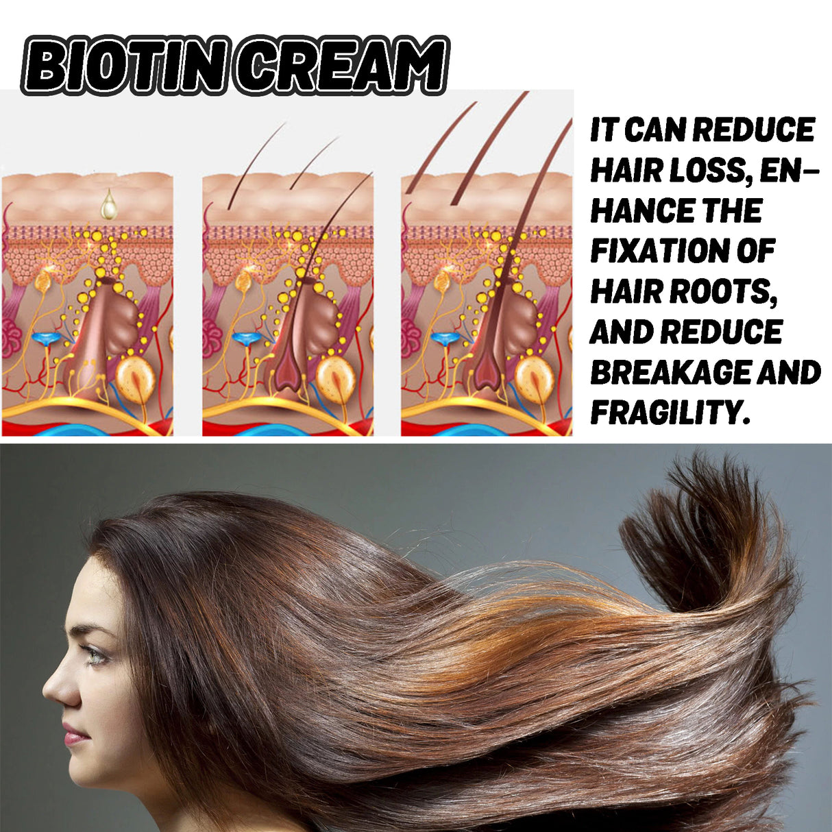 Biotin Cream, Scalp Massage Moisten Root Of Hair Care In The Off Strong Hair Thick Hair Cream - V.I.P Digital Presence