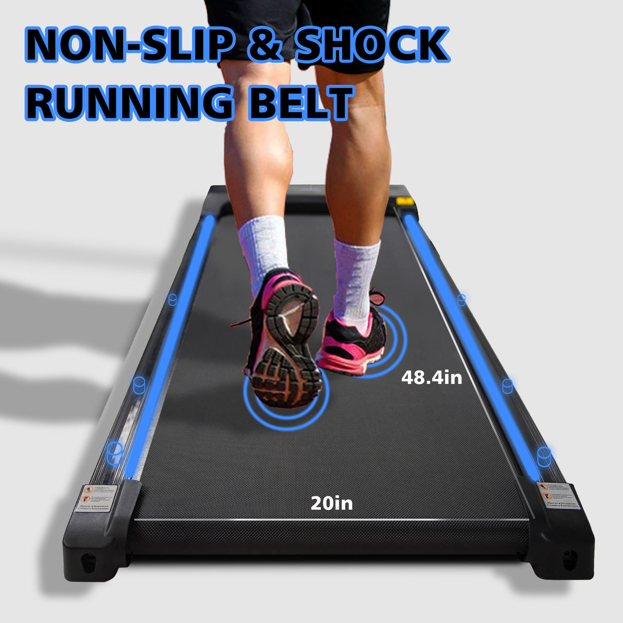 Portable treadmill with remote control, a 240 pound walking and jogging machine, and a black capacity - V.I.P Digital Presence