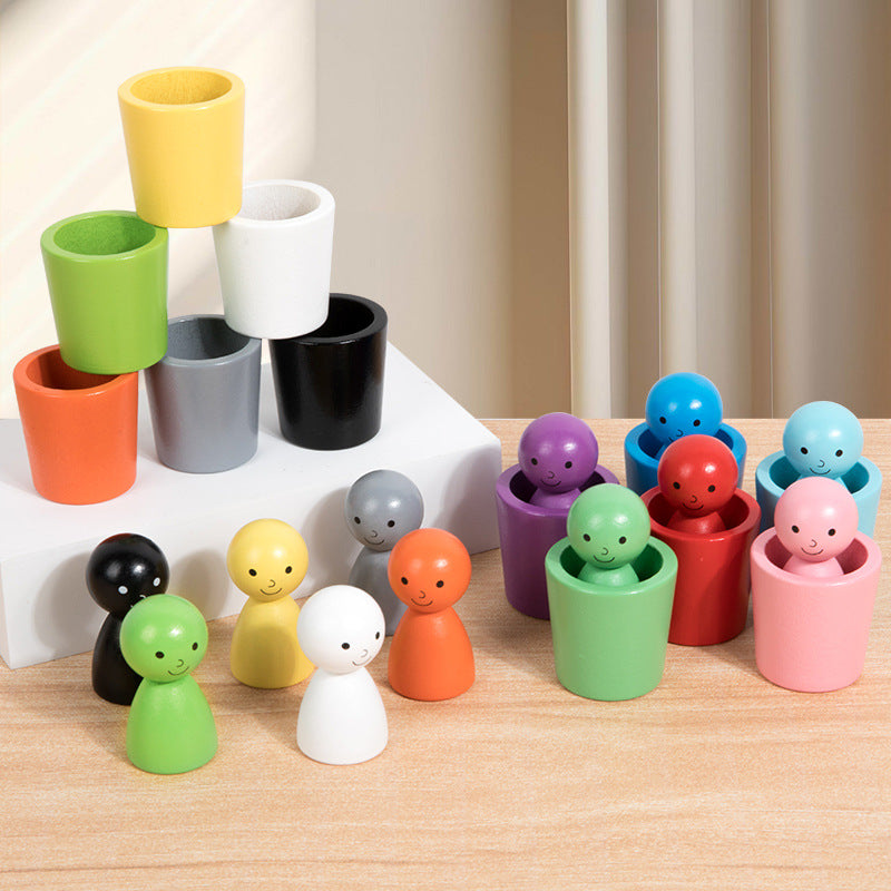 Children's Color Little People Classification Cup Stacking Joy Kindergarten Baby Hand Eye Coordination Training Puzzle Toy - V.I.P Digital Presence