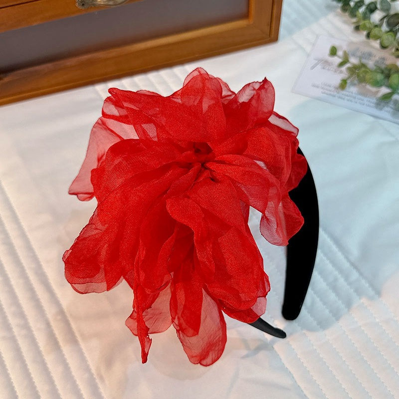 Oversized and exaggerated handmade fabric flower versatile headband - V.I.P Digital Presence