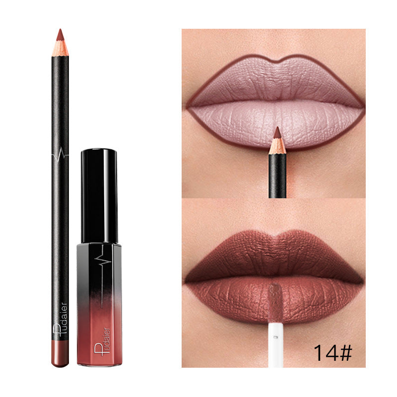 Pudaier 36 Color Matte Lip Gloss Lip Liner Matte Matte Lip Glaze Lipstick Pencil - V.I.P Digital Presence