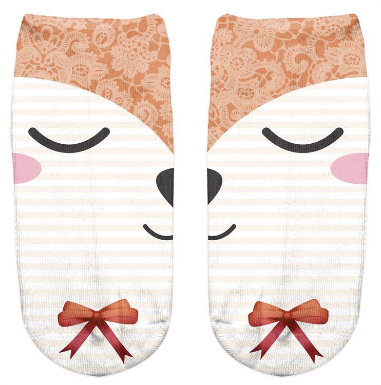 Thin 3D Digital Animal Printed Women's Socks Shallow Socks Adult Invisible Socks - V.I.P Digital Presence