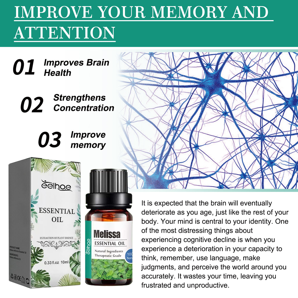 Melissa Officinalis Essential Oil, Moisturizing Massage Skin Body Care Improve Memory Melissa Officinalis Essence - V.I.P Digital Presence