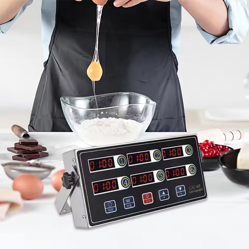 8 - Channel Calculagraph Kitchen Timer, 220V plug, shake - to - remind, 8 screens, great cooking accessory. - V.I.P Digital Presence
