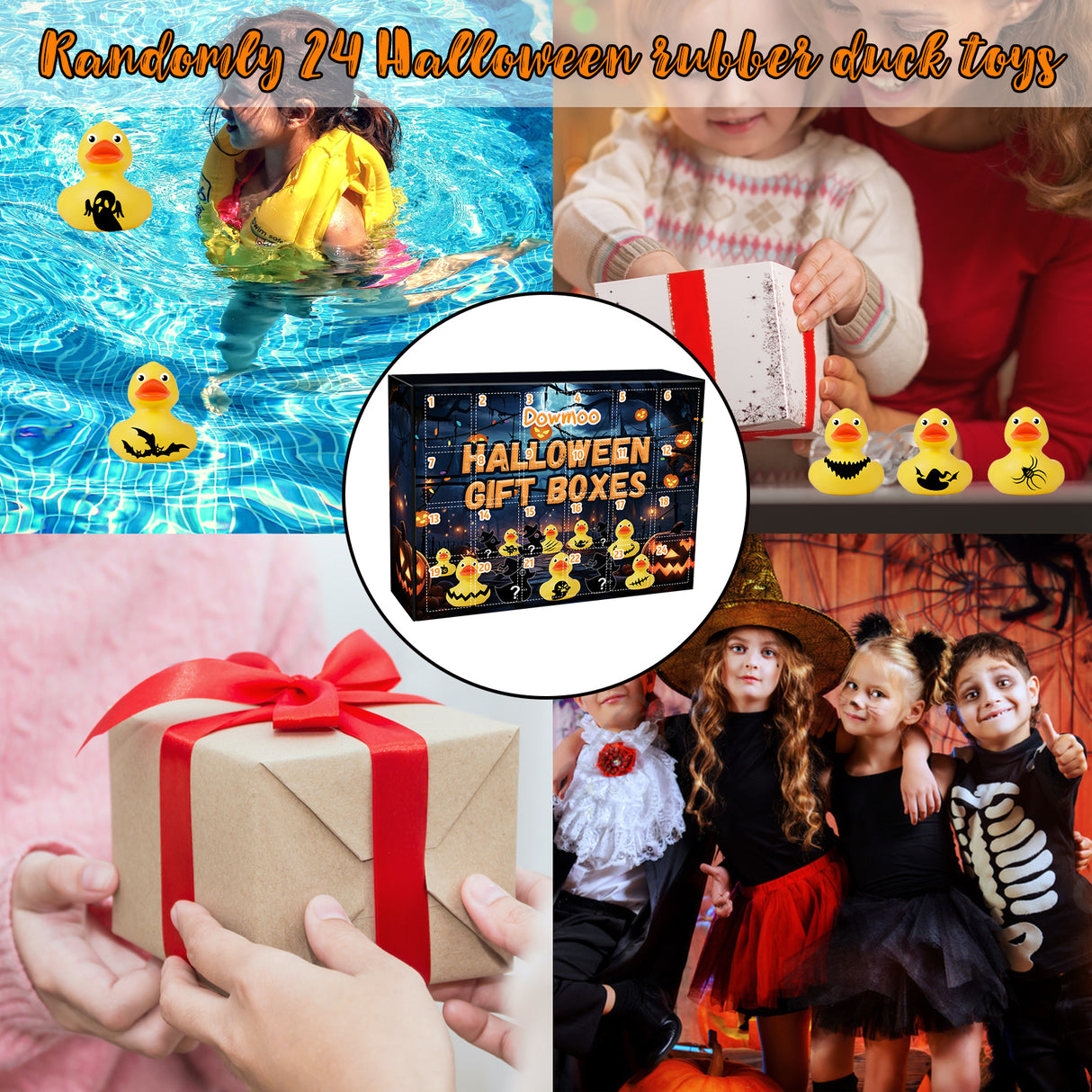 Halloween Duck Blind Box, Advent Countdown 24 Grid Surprise Decoration Rubber Duck Toy Gift Box - V.I.P Digital Presence
